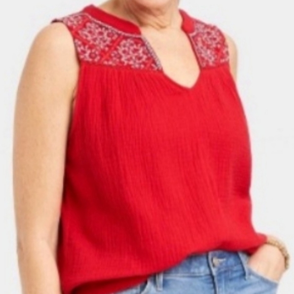 Beautiful Brand New Knox Rose Red Sleeveless Top. Size XL. NWT. - Picture 10 of 13